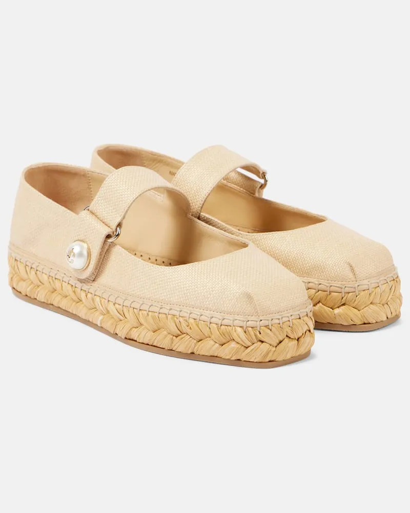 Jimmy Choo Espadrilles Fayence aus Canvas Neutral
