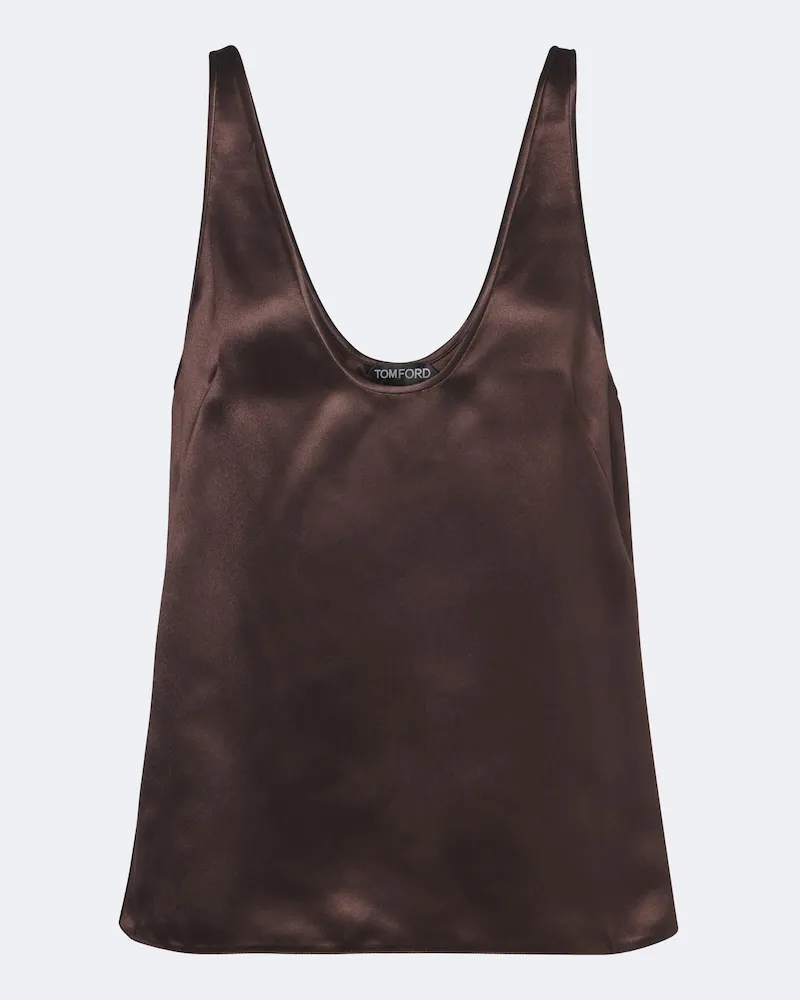 Tom Ford Top aus Seidensatin Braun