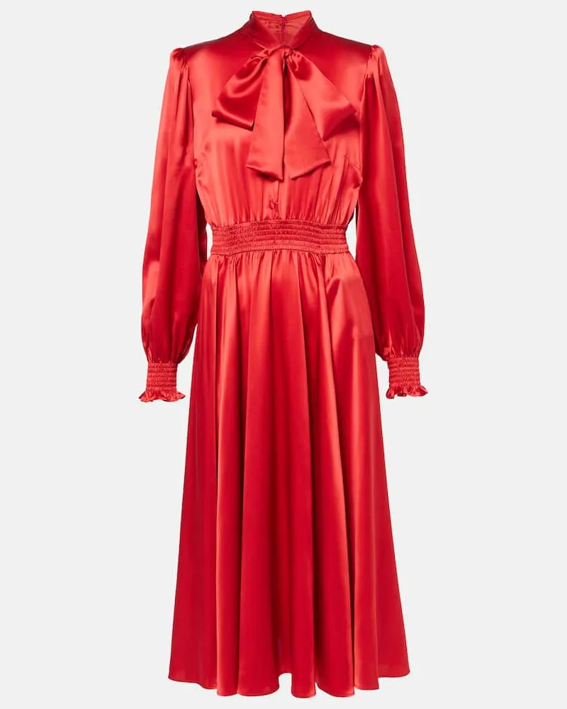 Dolce & Gabbana Hemdblusenkleid aus Seidensatin Rot