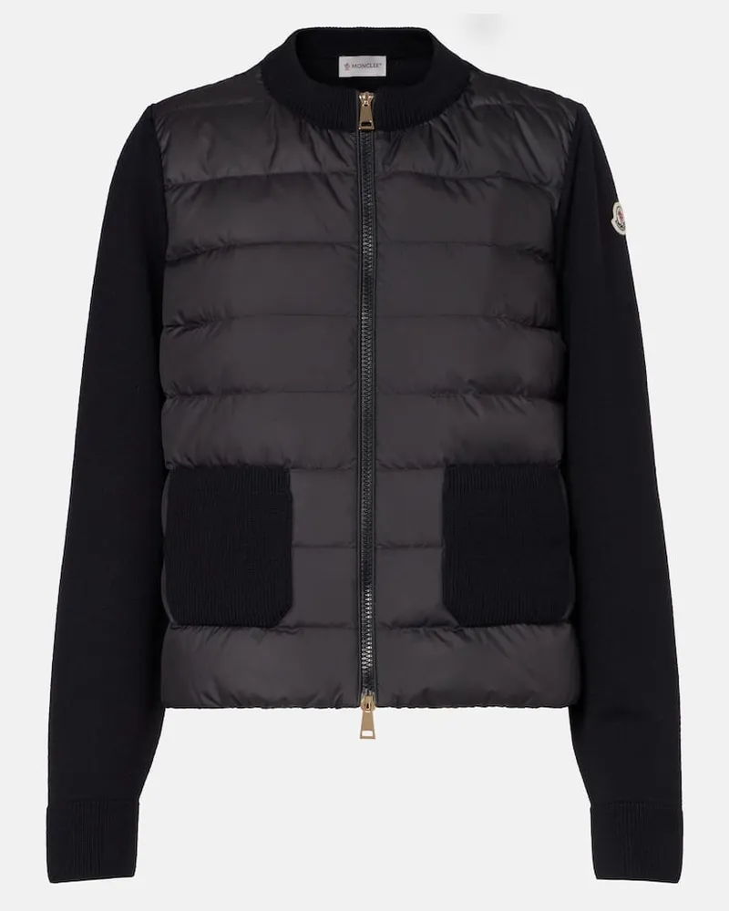 Moncler Daunenjacke mit Schurwolle Schwarz