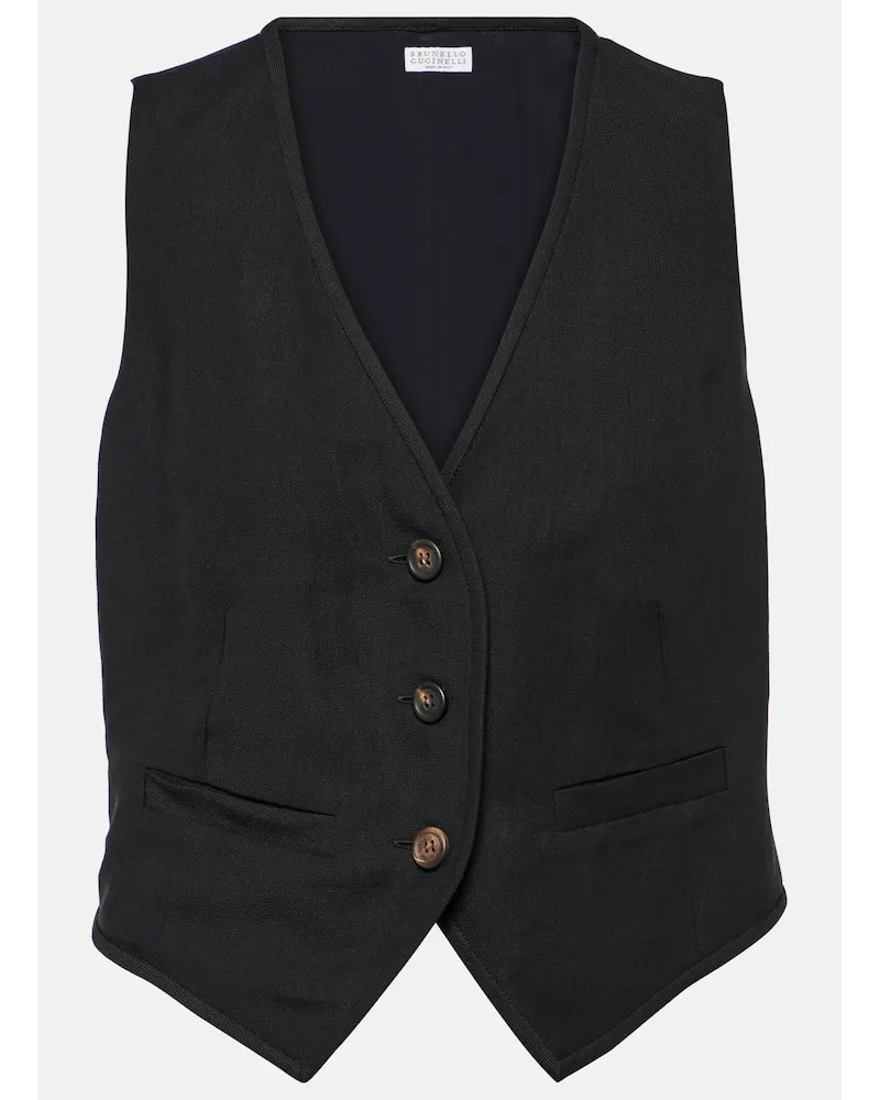 Brunello Cucinelli Weste Schwarz