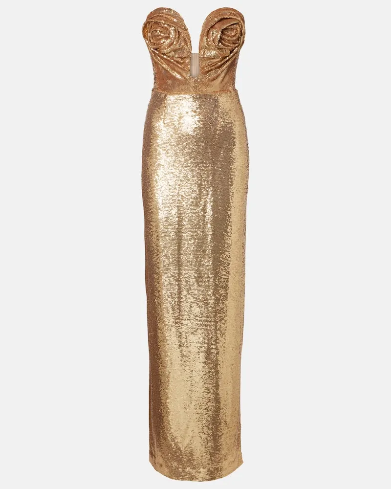 Carolina Herrera New York Robe mit Pailletten Gold
