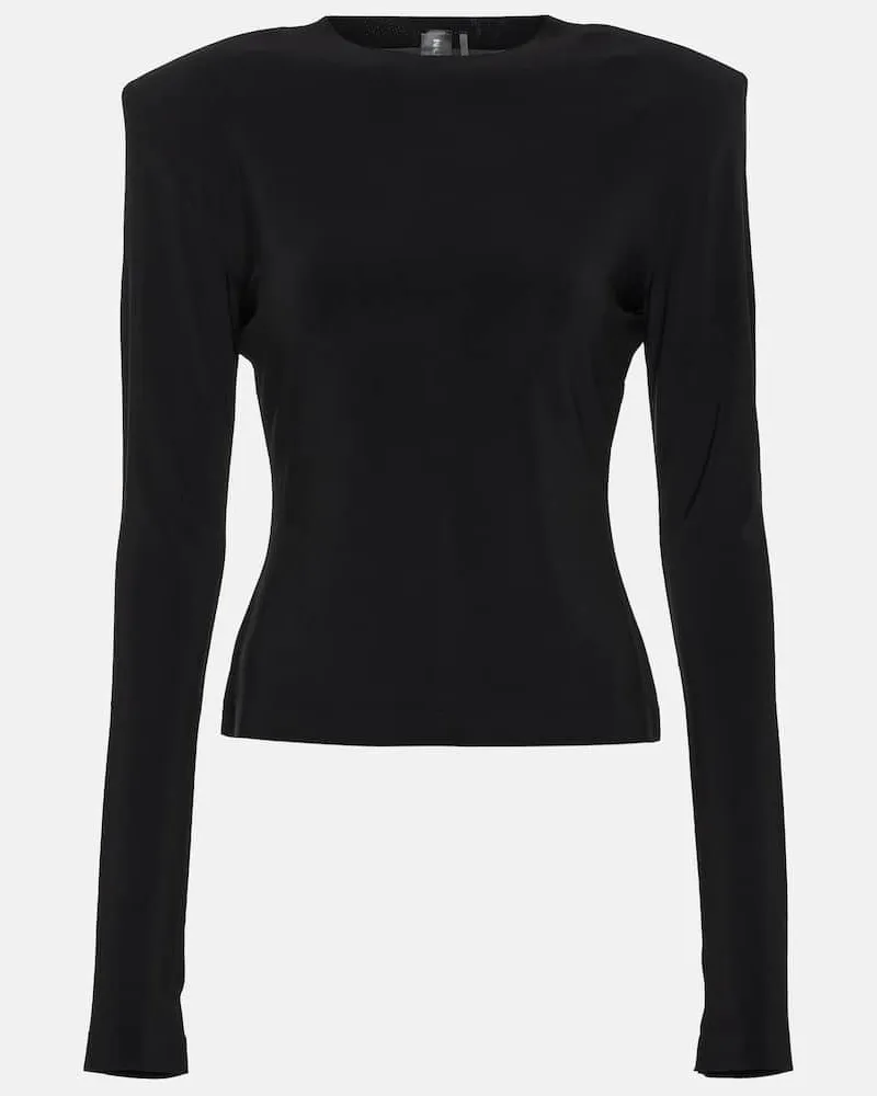 Norma Kamali Top aus Jersey Schwarz