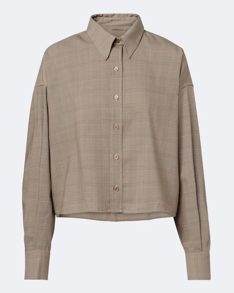 FRANKIE Shop Hemd Arlen aus einem Wollgemisch Beige