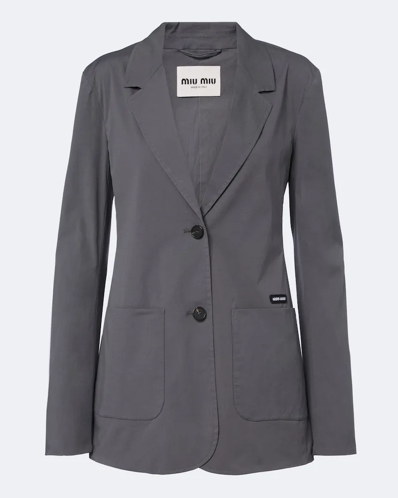 Miu Miu Jacke aus Baumwollpopeline Grau