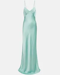 Max Mara Maxikleid Selce aus Satin Blau