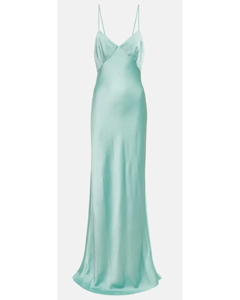 Max Mara Maxikleid Selce aus Satin Blau