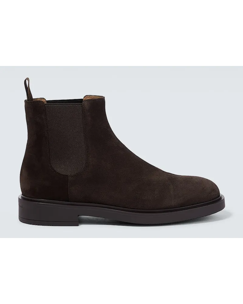 Gianvito Rossi Chelsea Boots Douglas aus Veloursleder Braun