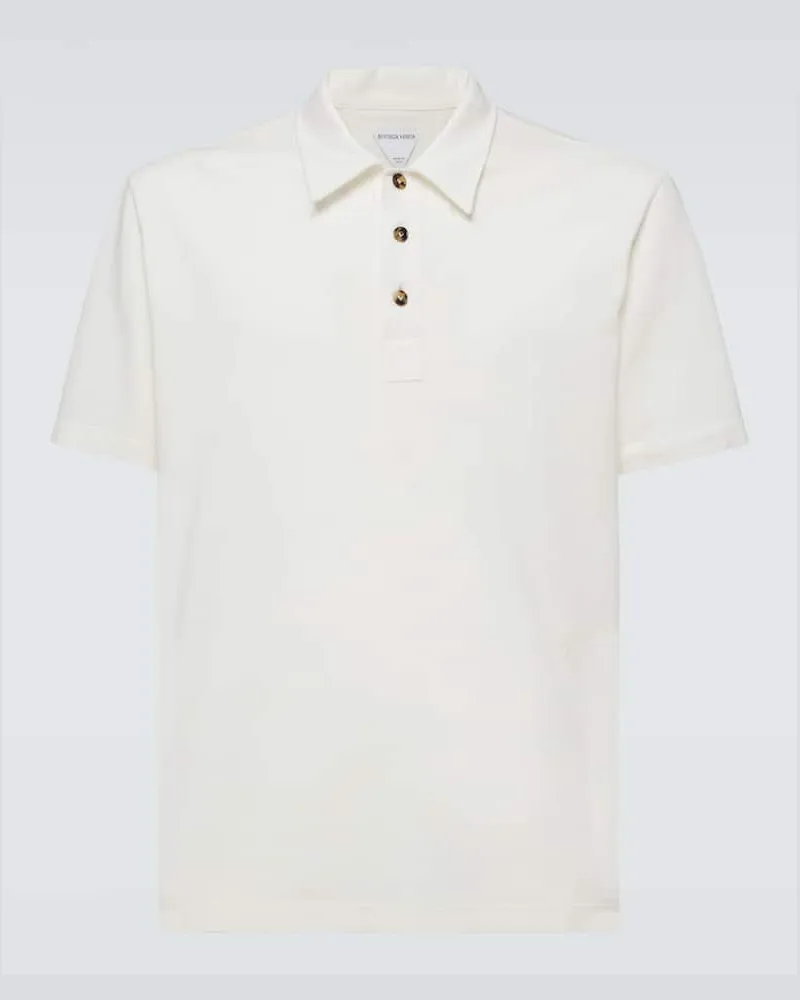 Bottega Veneta Polohemd aus Baumwoll-Piqué Weiß