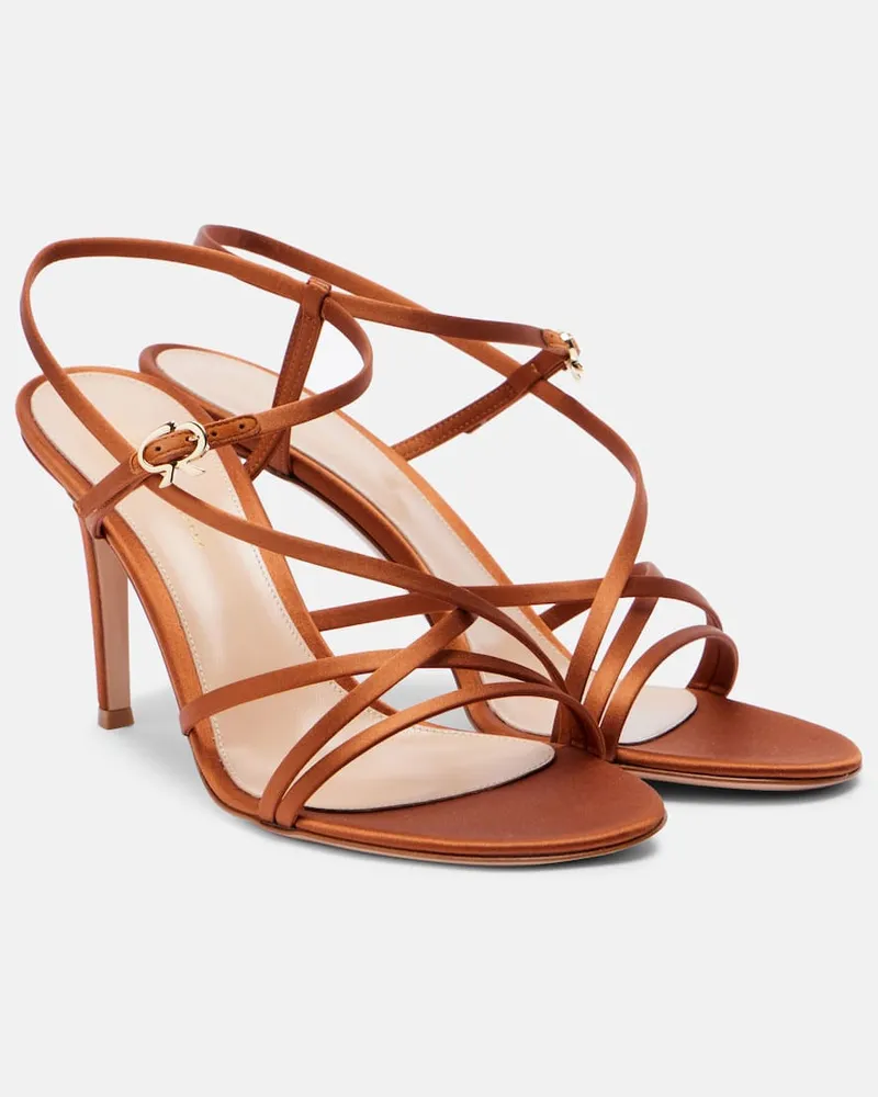 Gianvito Rossi Sandalen 85 aus Satin Orange