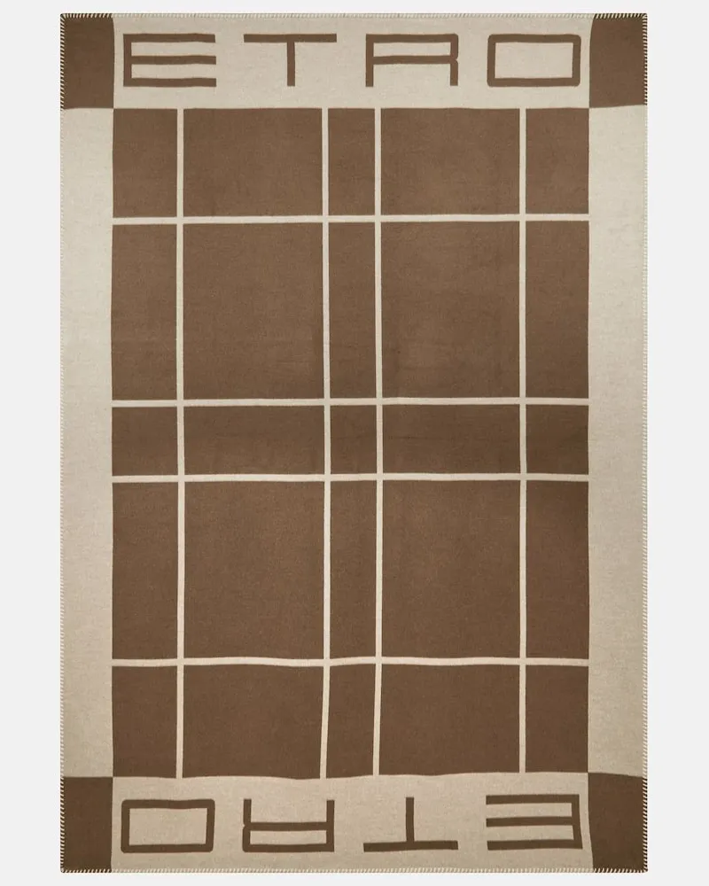 Etro Plaid aus Seide Braun