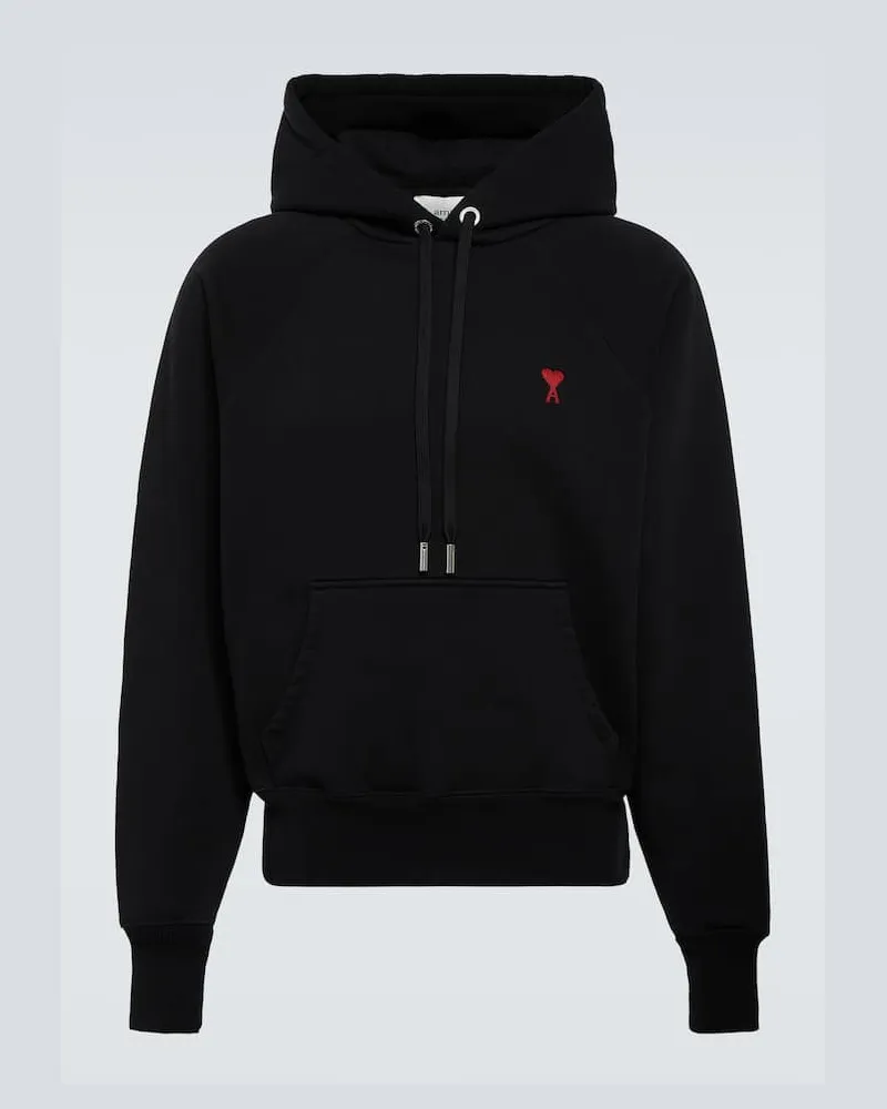 AMI Paris Hoodie Ami De Cœur aus Baumwolle Schwarz