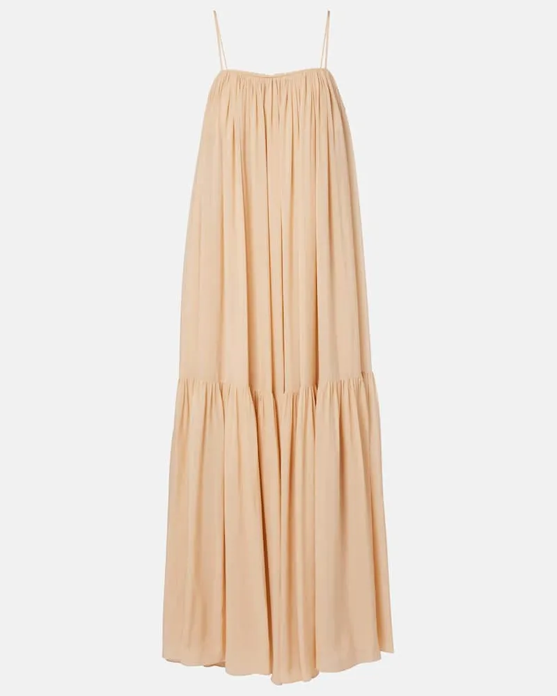 Chloé Chloé Maxikleid aus Seide Beige