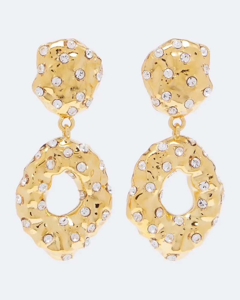 Oscar de la Renta Ohrringe mit Kristallen Gold