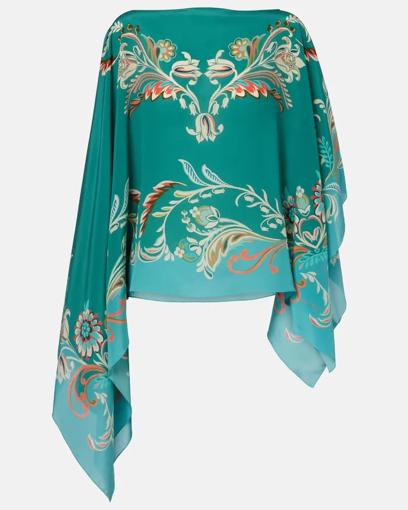 Etro Top aus Crêpe de Chine aus Seide Grün