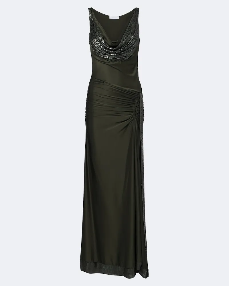 Paco Rabanne Robe aus Satin Grün