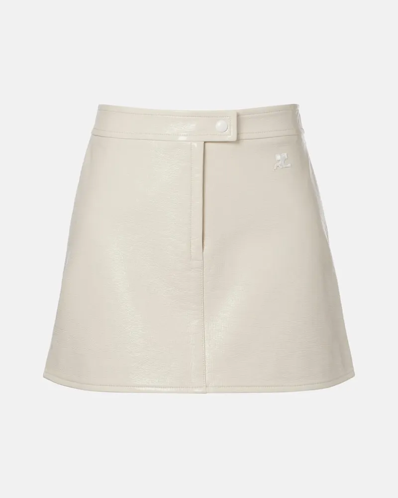 Courrèges Courrèges Minirock Reedition aus Lederimitat Weiß
