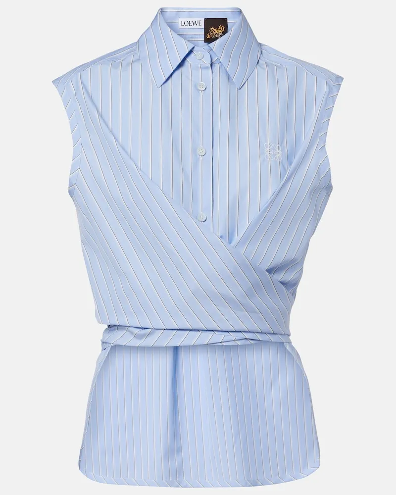 Loewe Paula's Ibiza Hemd aus Baumwollpopeline Blau