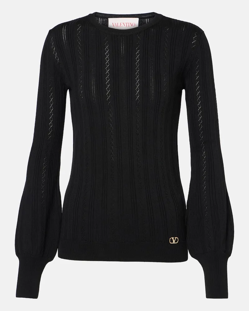 Valentino Garavani Pullover Maglia aus Schurwolle Schwarz