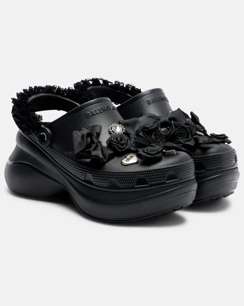 Balenciaga X Crocs Slingback-Slippers Jibbitz Schwarz