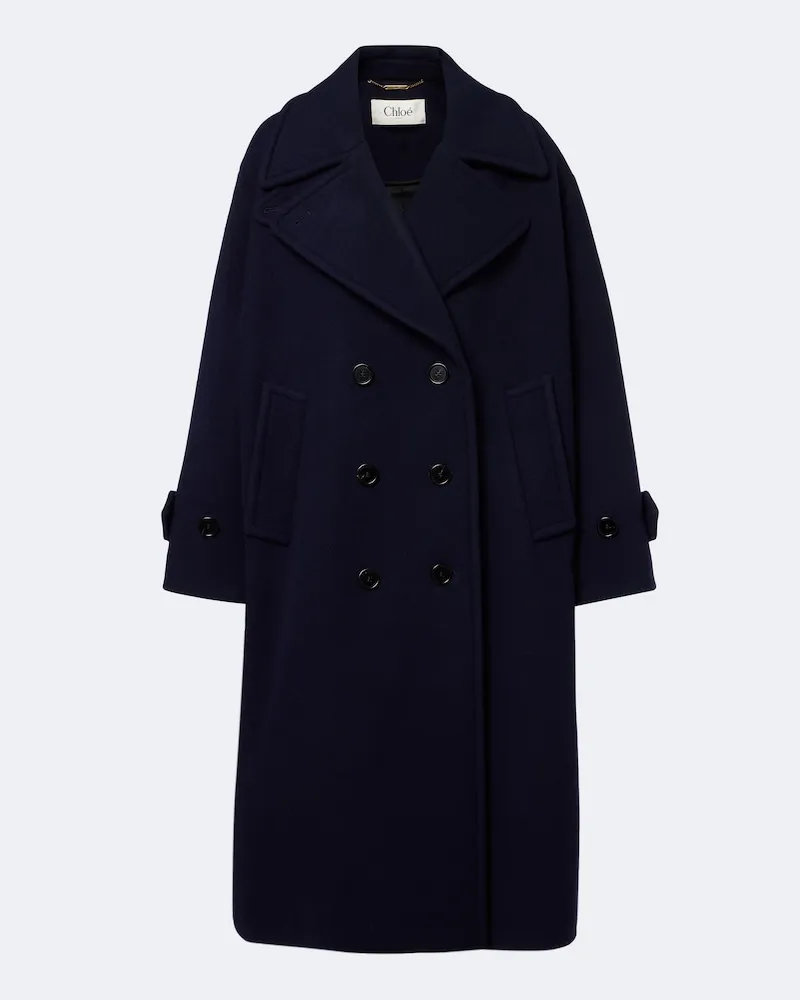 Chloé Chloé Mantel aus einem Wollgemisch Blau
