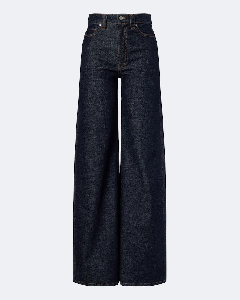 KHAITE High-Rise Wide-Leg Jeans Dane Blau