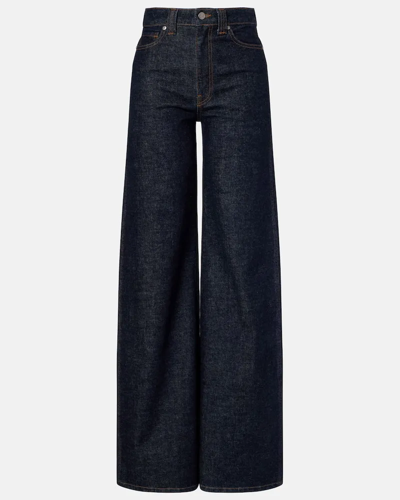 KHAITE High-Rise Wide-Leg Jeans Dane Blau