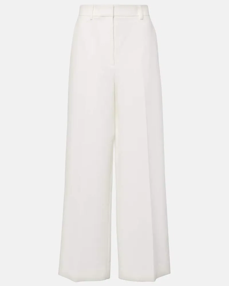 KHAITE Weite Mid-Rise-Hose Bacall Weiß