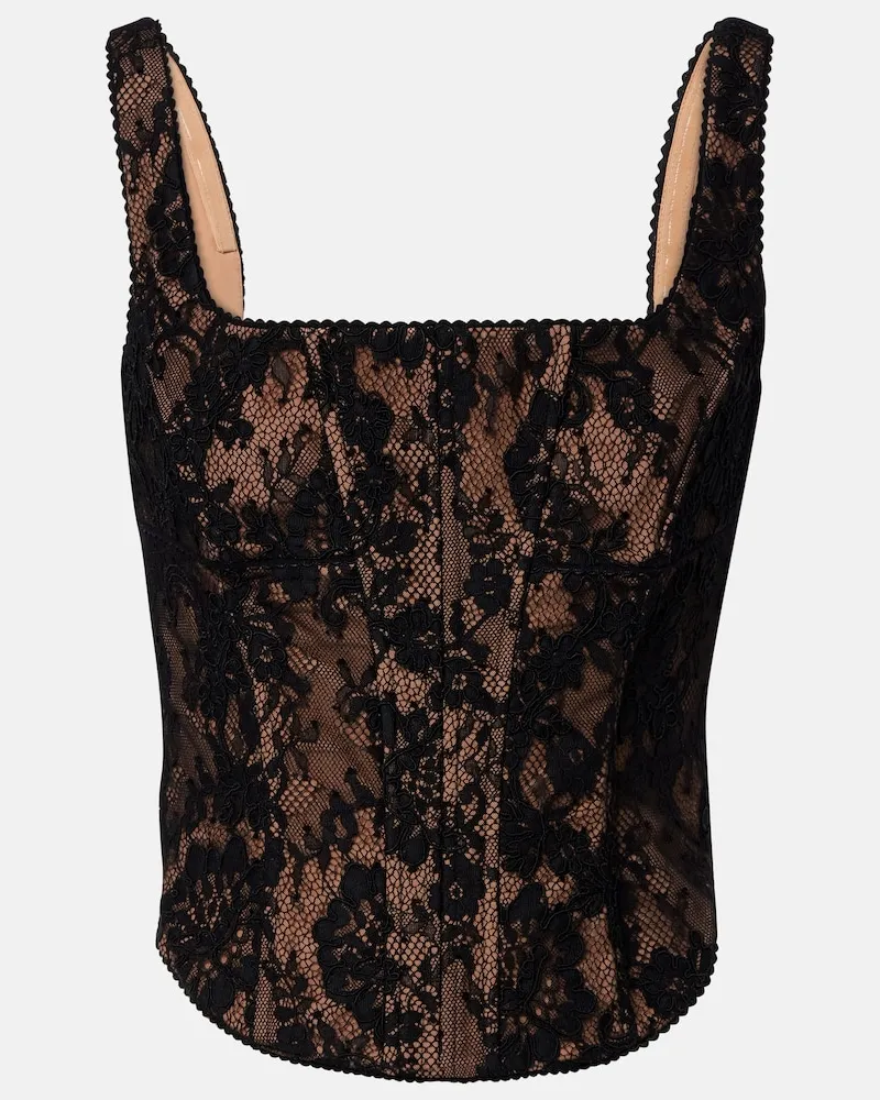 Self-Portrait Bustier-Top aus Spitze Schwarz