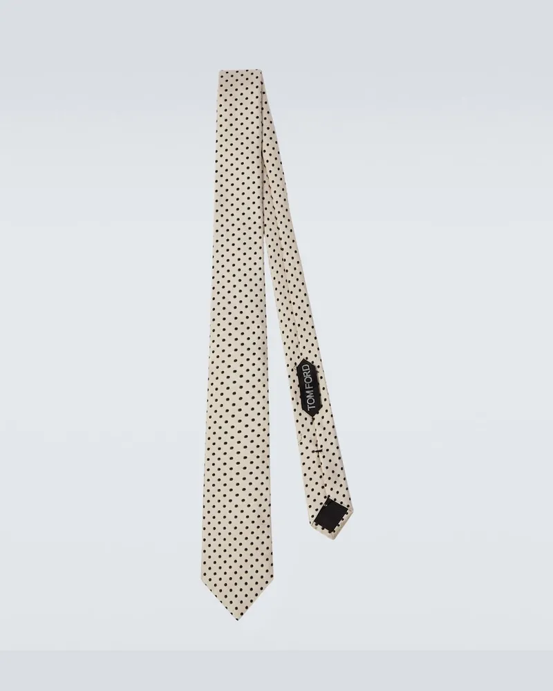 Tom Ford Krawatte aus Seiden-Jacquard Beige