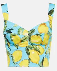 Dolce & Gabbana Bustier aus einem Baumwollgemisch Blau