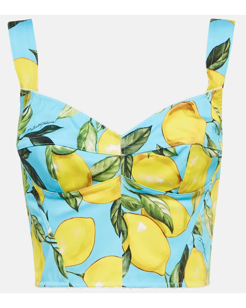 Dolce & Gabbana Bustier aus einem Baumwollgemisch Blau