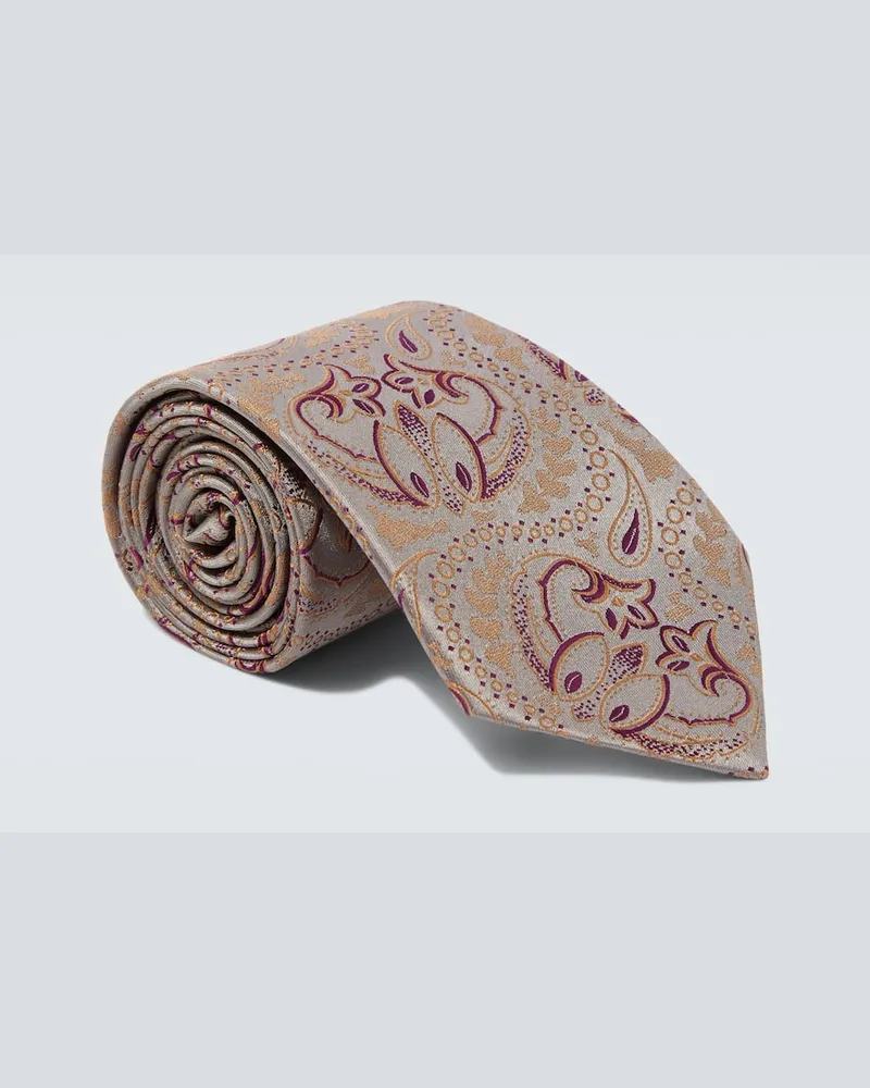 Charvet Krawatte aus Seiden-Jacquard Grau