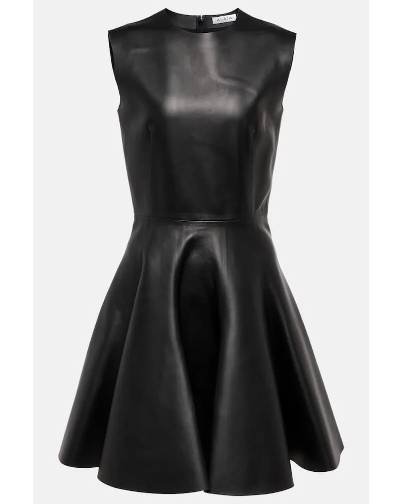 Alaïa Alaïa Minikleid aus Leder Schwarz