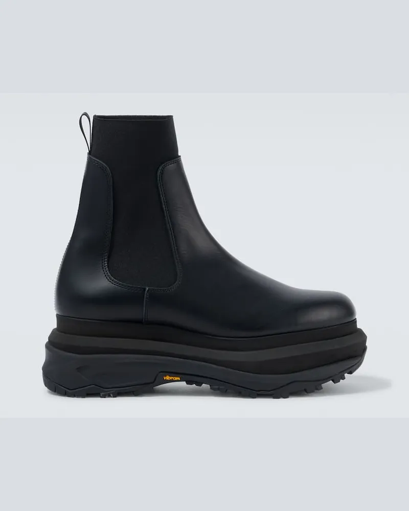 Sacai Chelsea Boots aus Leder Schwarz