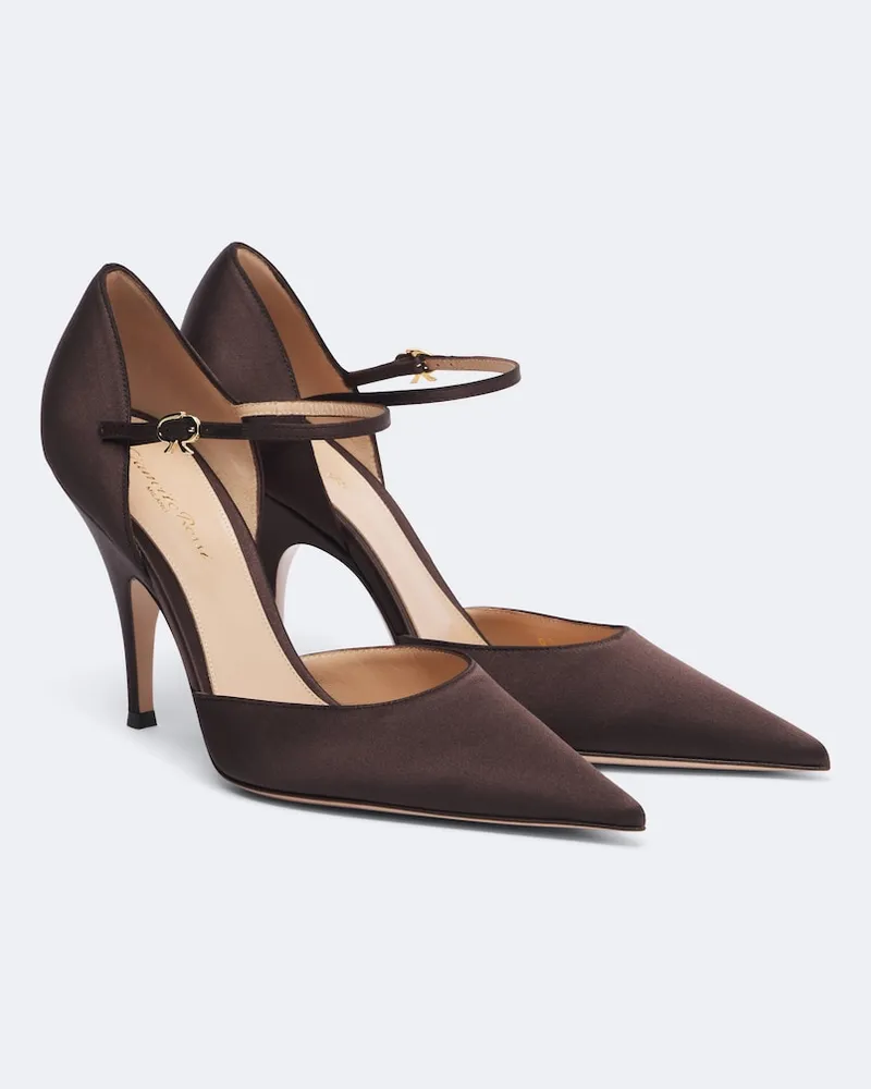 Gianvito Rossi Pumps Sofia aus Satin Braun