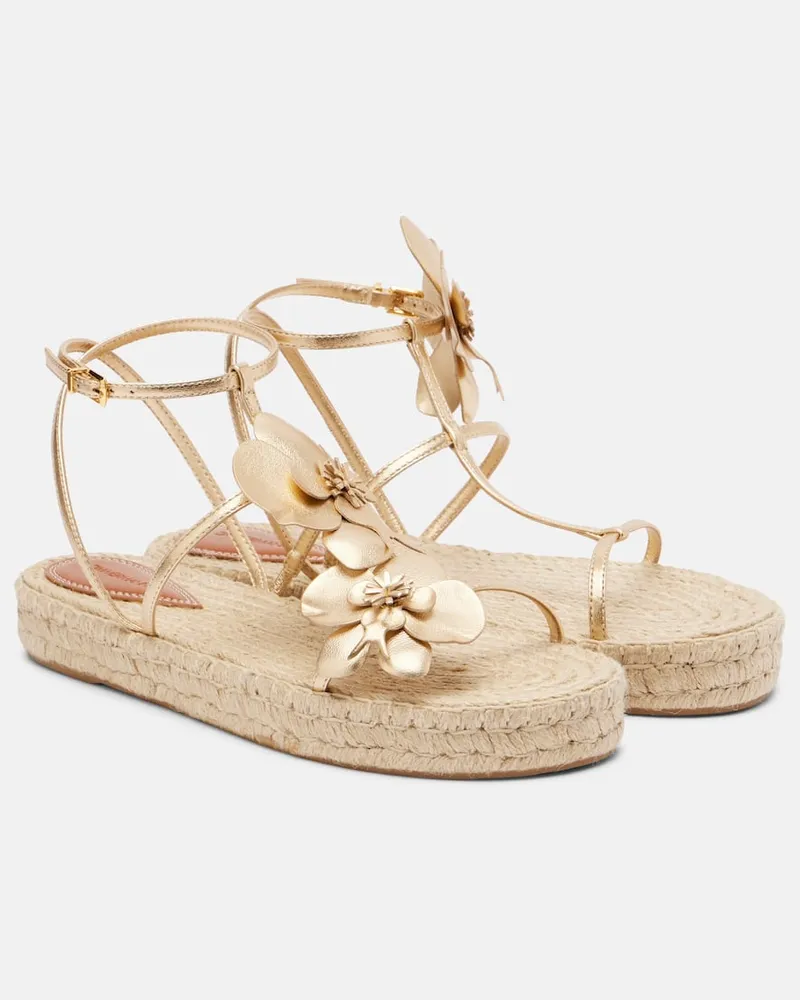 Zimmermann Espadrille-Sandalen aus Metallic-Leder Gold