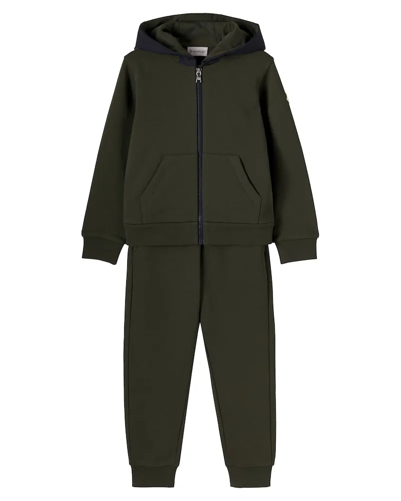 Moncler Set aus Kapuzenjacke und Jogginghose Grün
