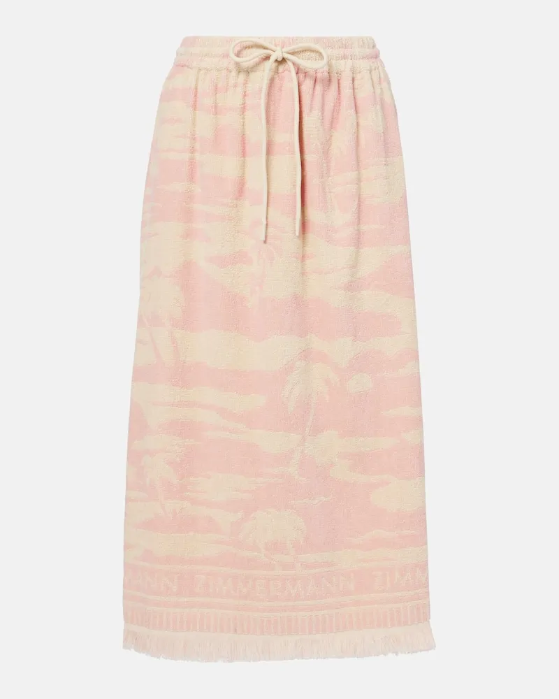 Zimmermann Maxirock Maxine aus Baumwollfrottee Pink