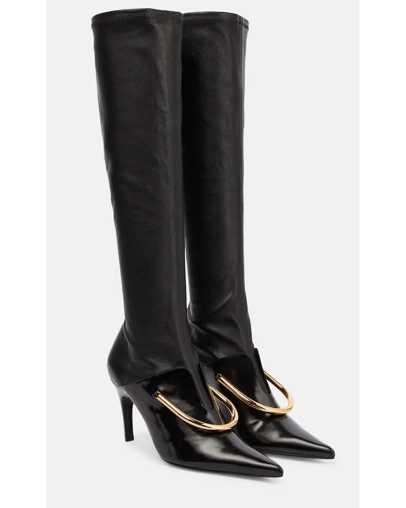 Jil Sander Stiefel aus Leder Schwarz