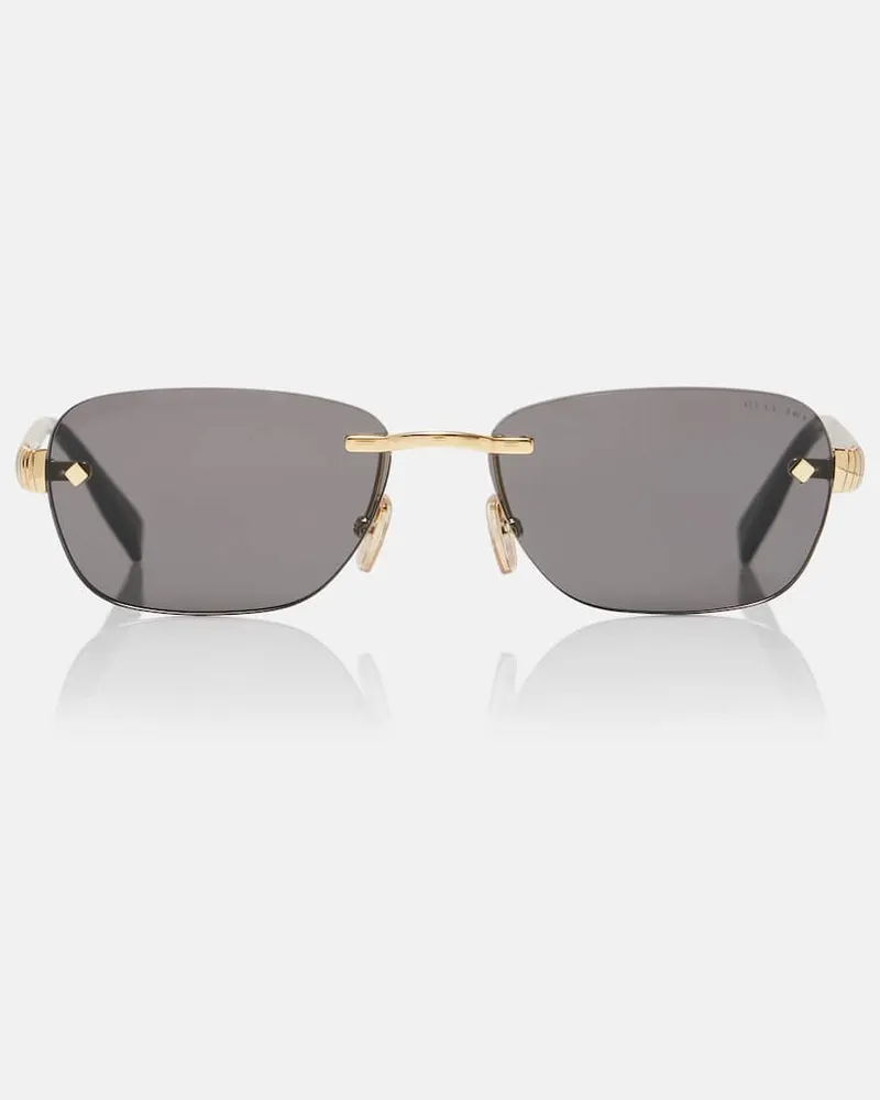 Bulgari Eckige Sonnenbrille Tubogas Gold