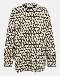 Valentino Garavani Pullover Toile Iconographe aus Wolle Beige