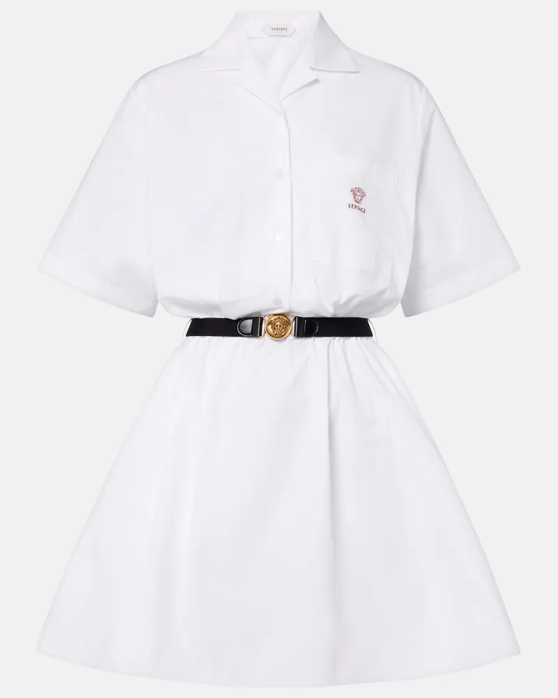 Versace Minikleid aus Baumwollpopeline Weiß