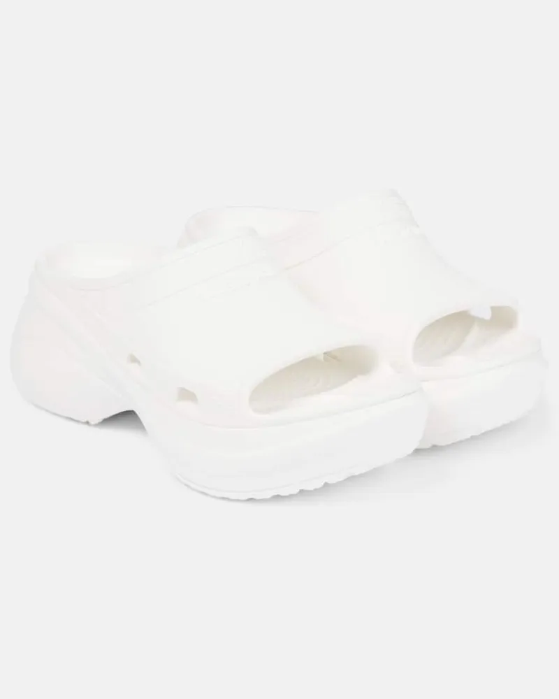 Balenciaga X Crocs Plateau-Pantoletten Weiß