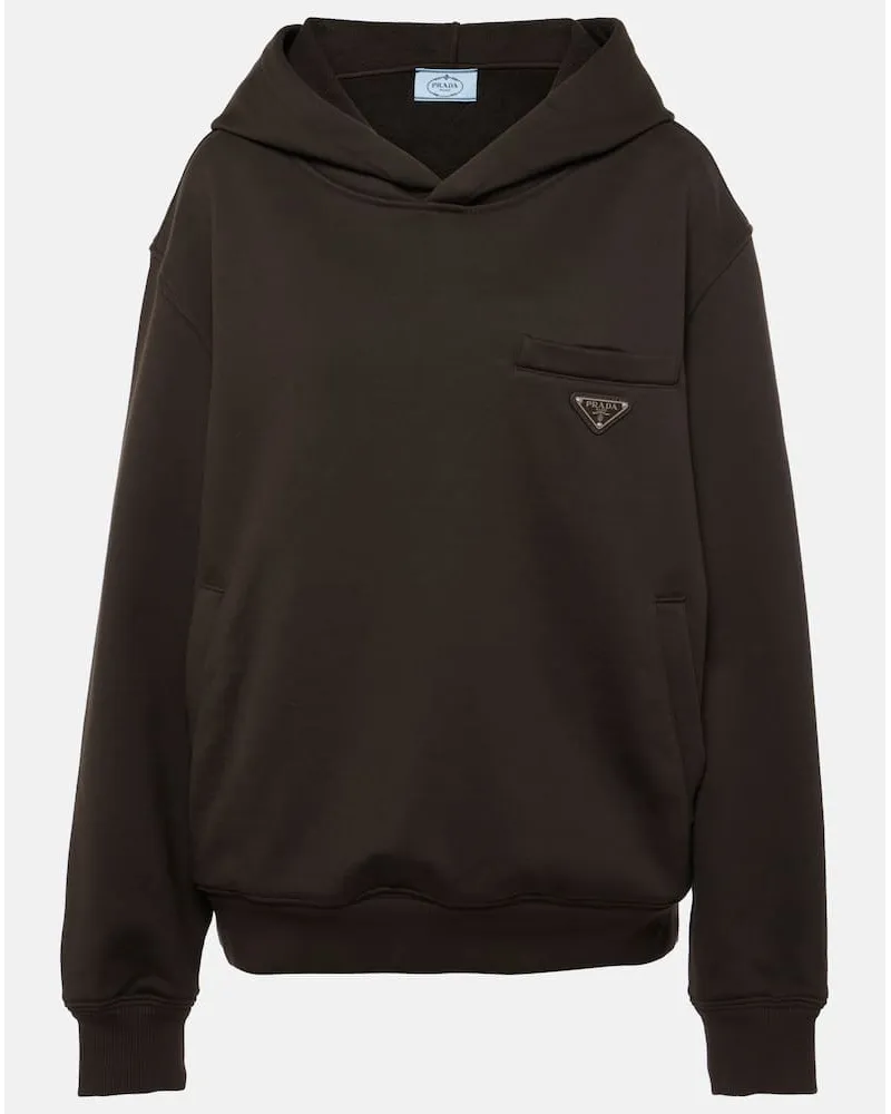 Prada Oversize-Hoodie aus Baumwolle Braun