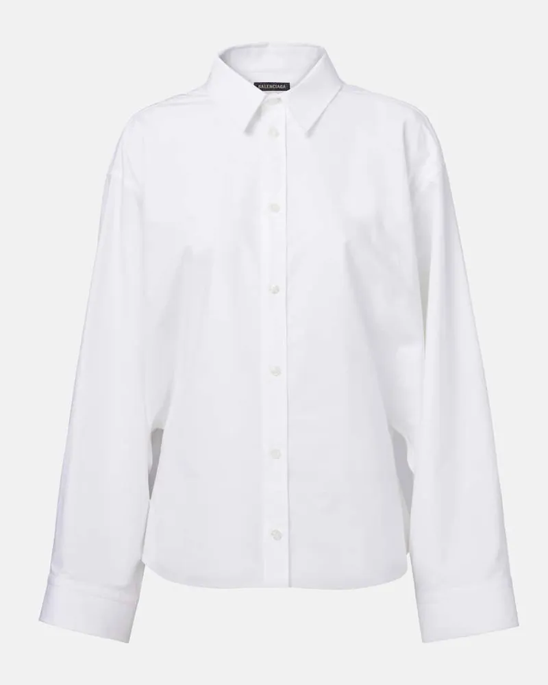 Balenciaga Hemd aus Baumwollpopeline Weiß