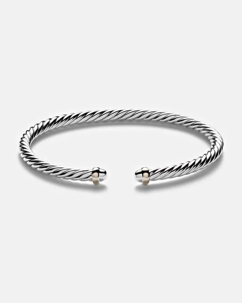 David Yurman Armreif Cable Flex aus Sterlingsilber mit 14kt Gelbgold Silber