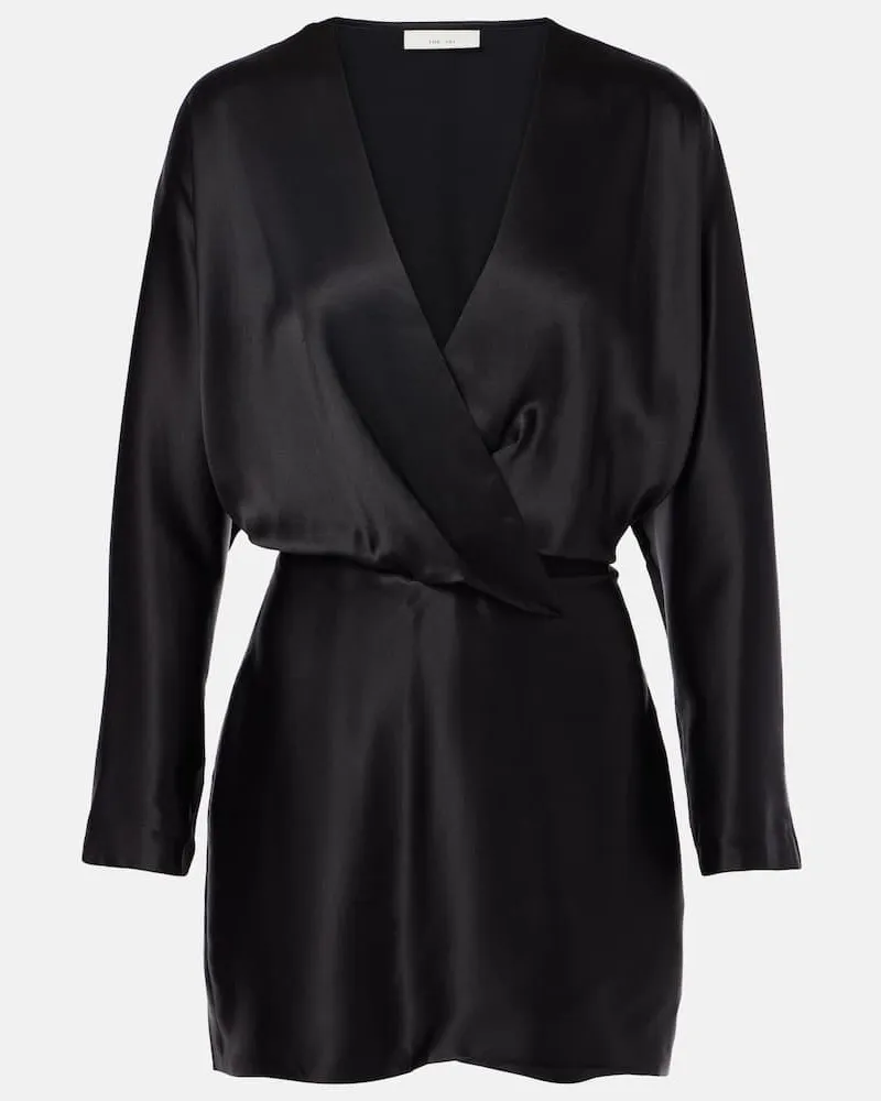 The Sei Minikleid aus Seidensatin Schwarz