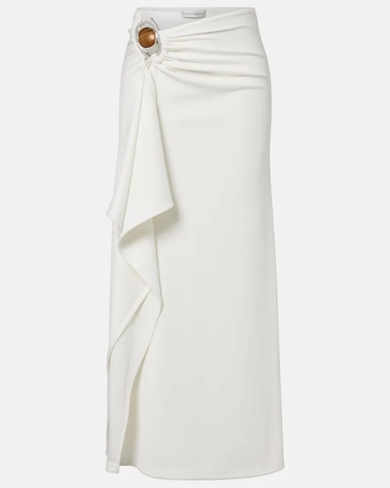 Christopher Esber Verzierter Maxirock Occhio aus Jersey Weiß