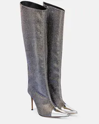 Alexandre Vauthier Stiefel mit Metallic-Leder Silber